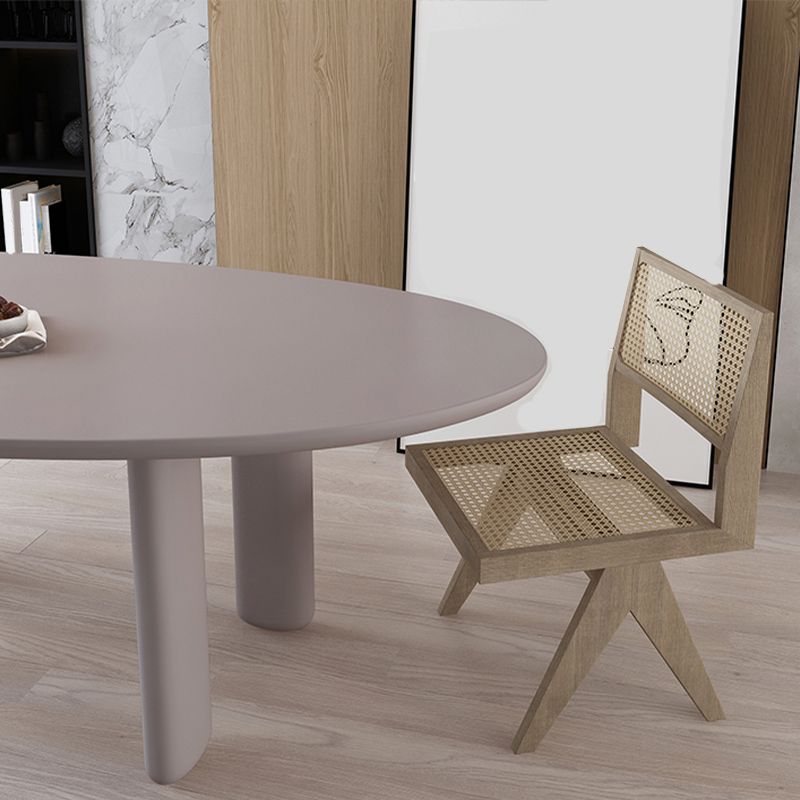 Modern Solid Wood Dining Table Oval Wooden Table with 4 Legs Clearhalo 'Dining Tables & Seating' 'Dining Tables' 'dining_table' 'furn' 'furn_dining_table' 'Furniture' 'Kitchen & Dining Furniture' 1200x1200_66593327-37a2-4ee1-aacb-e11f740b96f9