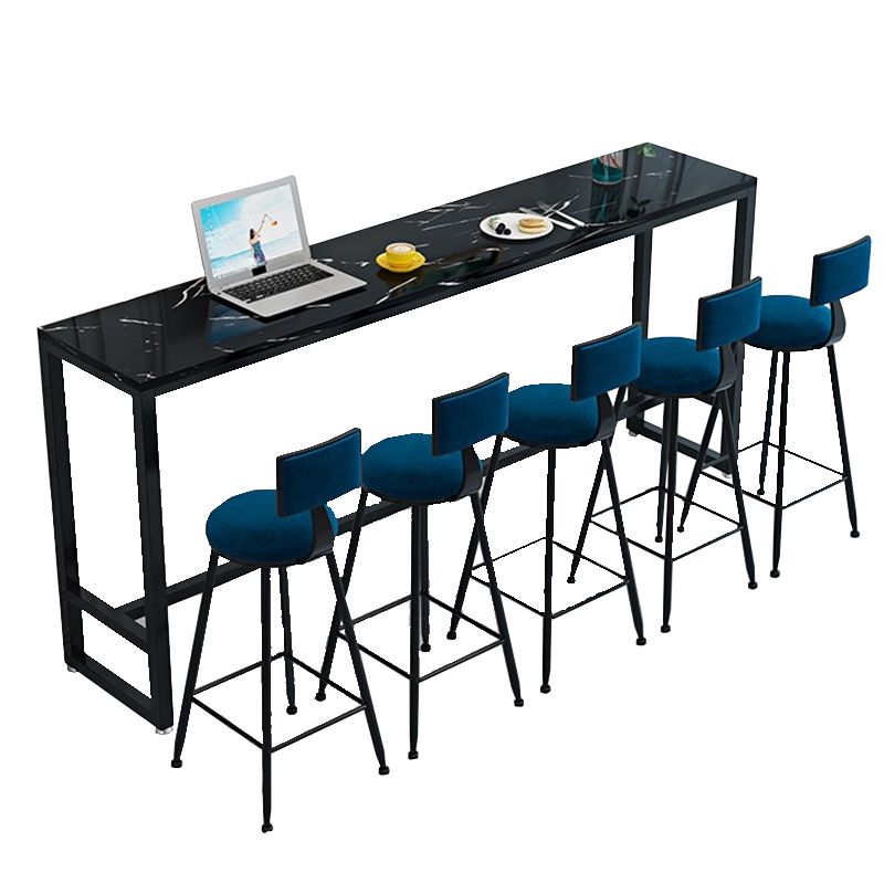 Indoor-Glam-Bar-Esstisch, rechteckiger Barhocker-Tisch mit Fußstütze