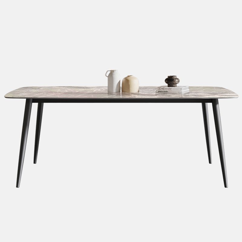 Industrial Rectangle Shape Standard Dining Table Sintered Stone Gray Dining Table for Kitchen Clearhalo ' dining_table' 'Dining Tables & Seating' 'Dining Tables' 'furn' 'furn_dining_table' 'Furniture' 'furniture_dining_table' 'Kitchen & Dining Furniture' 'kitchen&dining_furn' 'kitchen' 'kitchen_dining_table' 1200x1200_665bb0fa-476c-4047-ad5f-1cedfd860ac4