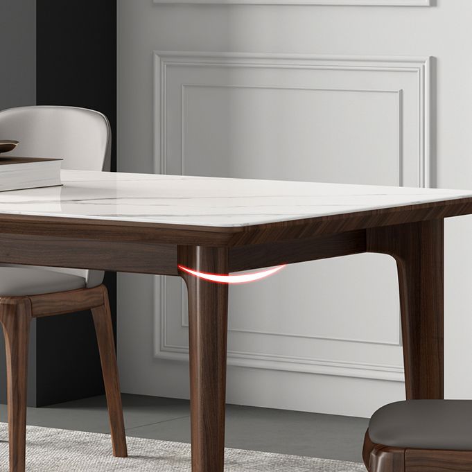 Rectangular Mid-Century Modern Table Sintered Stone Table with Wood Legs Clearhalo ' dining_table' 'Dining Tables & Seating' 'Dining Tables' 'furn' 'furn_dining_table' 'Furniture' 'furniture_dining_table' 'Kitchen & Dining Furniture' 'kitchen&dining_furn' 'kitchen' 'kitchen_dining_table' 1200x1200_665c2d50-8395-4996-8a75-7d2d82dd6840