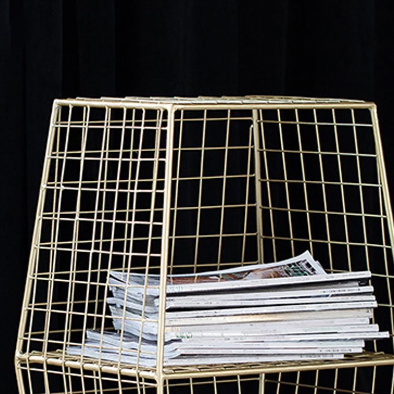 Glam Metal Bookshelf Closed Back Standard Bookcase with Shelves