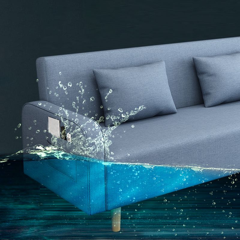 Divano contemporaneo con 2 cuscini convertibili braccio quadrato