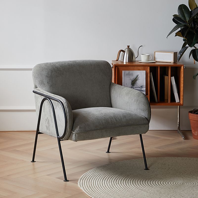 Modern Style Chair with Black Metal Basic Four Leg and Tight Back Clearhalo 'Accent Chairs' 'accent_chairs' 'Chairs & Seating' 'furn' 'furn_accent_chairs' 'Furniture' 'Living Room Furniture' 1200x1200_665e0246-1b63-4fd6-bce7-eddacfba6a07