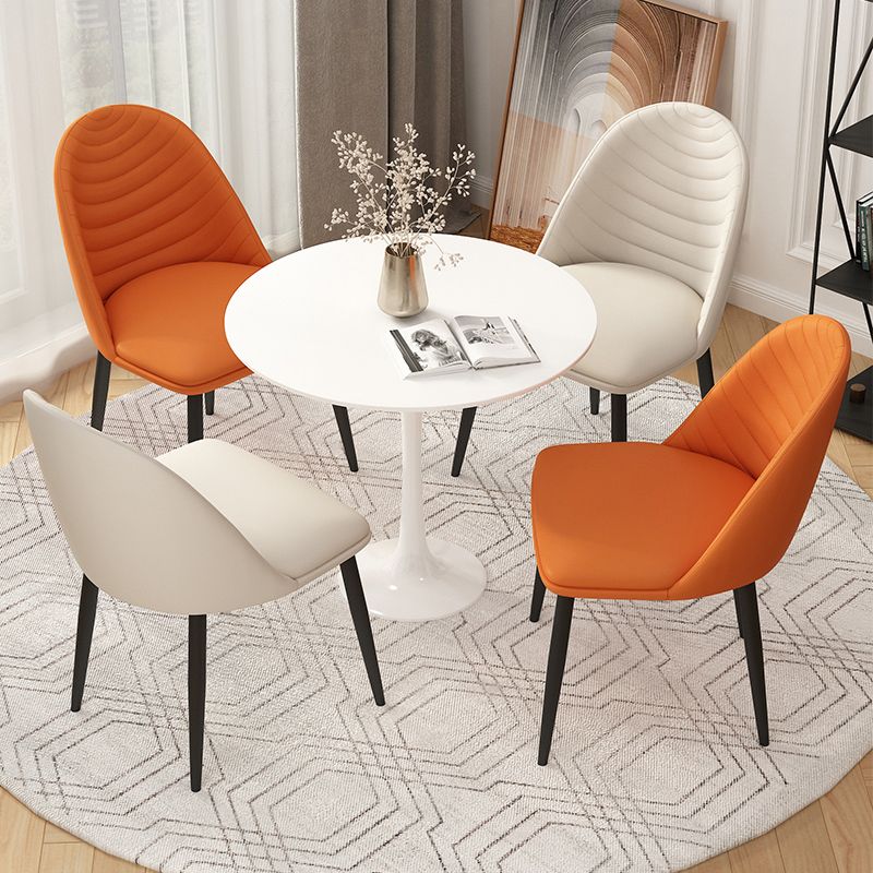 Contemporary Metal Dining Chairs Upholstered Armless Dining Leather Chairs for Home Use Clearhalo ' kitchen&dining_furn' 'Dining Chairs' 'Dining Tables & Seating' 'dining_chair' 'furn' 'furn_dining_chair' 'Furniture' 'furniture_dining_chair' 'Kitchen & Dining Furniture' 'kitchen' 1200x1200_665e0b74-a328-466e-85b4-c50f775d3ed5