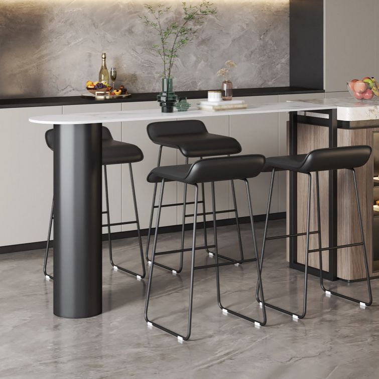 White Modern Style Table in Faux Marble and Metal Milk Tea Shop Bar Table Clearhalo 'Bar Furniture' 'Bar Tables' 'bar_tables' 'furn' 'furn_bar_tables' 'Furniture' 'furniture_bar_tables' 'Kitchen & Dining Furniture' 1200x1200_665e5345-9ea0-44b2-a3bb-ea012bb10af3