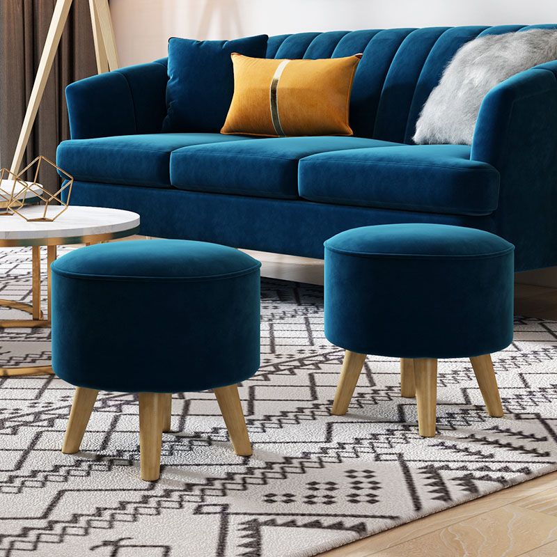 Solid Color Flannel Standard Stool Modern Style Simple Household Round Stool Clearhalo 'furn' 'furn_ottomans_poufs' 'Furniture' 'Living Room Furniture' 'Ottomans & Poufs' 'ottomans_poufs' 1200x1200_66611496-768a-442a-a62a-5a41e1dbc4b1