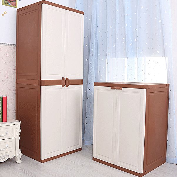 Plastic Matte Finish Storage Cabinet Modern Bedroom Hinged Door Cabinet