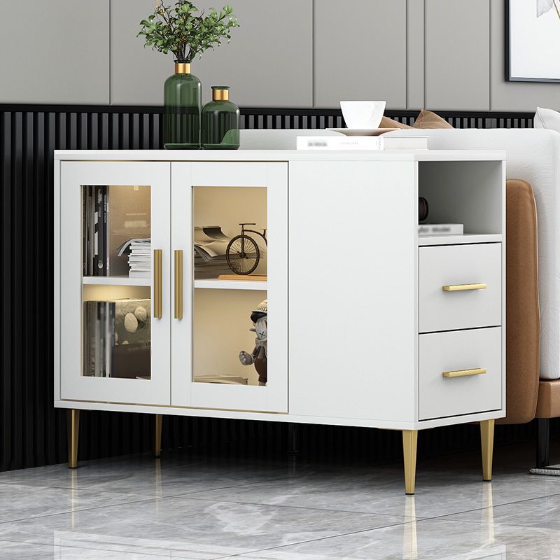 Glam Style Stone Top Buffet Table 2 Drawer Kitchen Table for Dining Room Clearhalo 'buffet_sideboard' 'Buffets & Sideboards' 'furn' 'furn_buffet_sideboard' 'Furniture' 'furniture_buffet_sideboard' 'Kitchen & Dining Furniture' 1200x1200_6661f748-f588-42ae-ba7f-d401577412d9