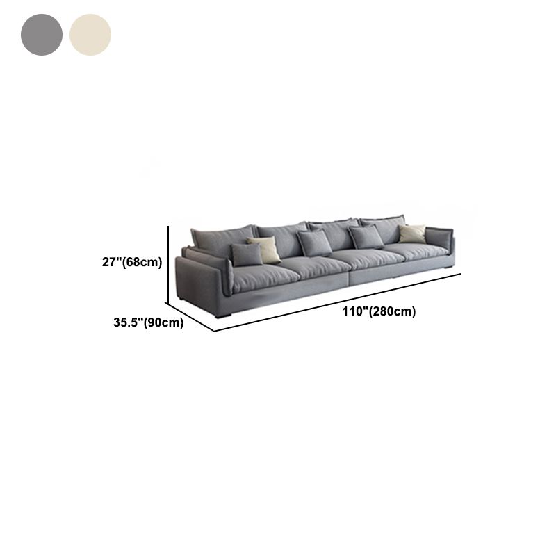 Nordic Square Arm Sofa & Chaise Loose Back Cushions Sofa - 26.77" H Clearhalo 'furn' 'furn_sectionals' 'Furniture' 'Living Room Furniture' 'Sectionals' 1200x1200_66629e22-b252-4f20-939f-5fdd53df6a24