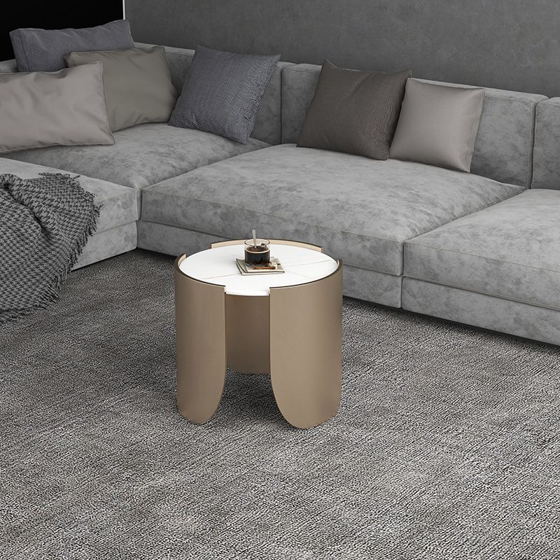Modern Style White/black Rock Slab Top Round Metal Craft Coffee Table Clearhalo 'Coffee & Accent Tables' 'Coffee Tables' 'coffee_tables' 'furn' 'furn_coffee_tables' 'Furniture' 'Living Room Furniture' 1200x1200_66639964-7cc2-4bd7-ac97-9b4c0706585a