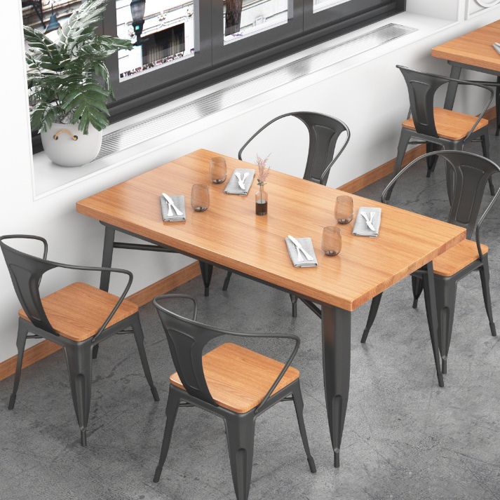 Solid Wood Dining Table Industrial 4 Legs Dining Table with Metal Base Clearhalo ' dining_table' 'Dining Tables & Seating' 'Dining Tables' 'furn' 'furn_dining_table' 'Furniture' 'furniture_dining_table' 'Kitchen & Dining Furniture' 'kitchen&dining_furn' 'kitchen' 'kitchen_dining_table' 1200x1200_66647ad8-899b-493f-a024-f2d145edcbbe