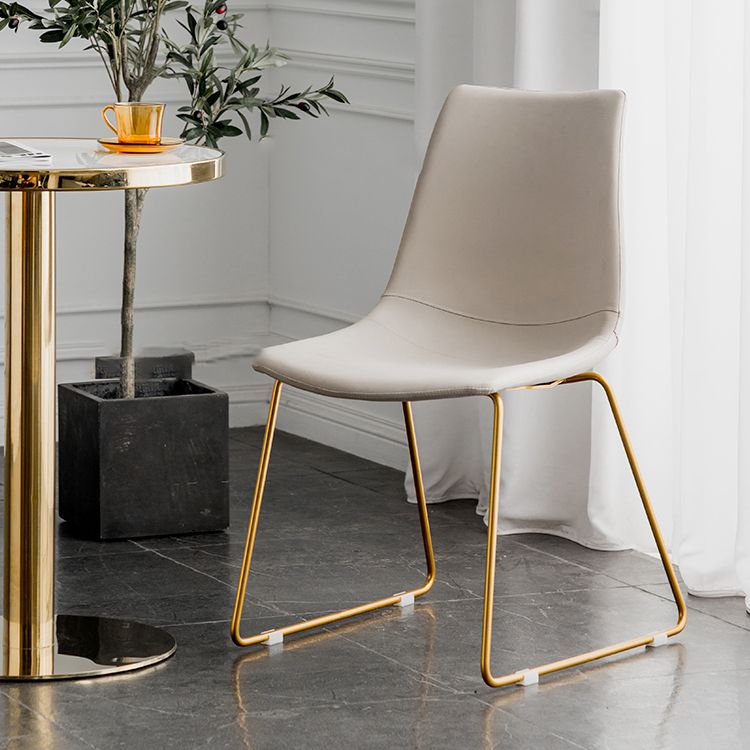 Scandinavian Design Solid Back Armless Dining Chairs Leather Dining Chairs Clearhalo 'Dining Chairs' 'Dining Tables & Seating' 'dining_chair' 'furn' 'furn_dining_chair' 'Furniture' 'Kitchen & Dining Furniture' 1200x1200_666591b2-a9ff-4cb4-af22-3a59dcee6889