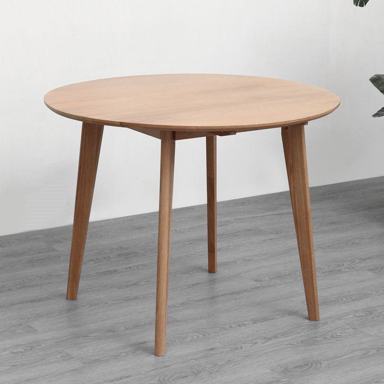 Contemporary Round Dining Table Oak Solid Wood Table with 4 Legs for Dining Room Clearhalo ' dining_table' 'Dining Tables & Seating' 'Dining Tables' 'Furniture' 'furniture_dining_table' 'Kitchen & Dining Furniture' 'kitchen&dining_furn' 'kitchen' 'kitchen_dining_table' 1200x1200_66668477-d775-4c0d-9ef9-66a9297540bd