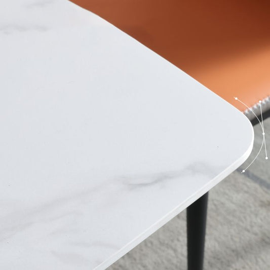 Contemporary Table Set with Sintered Stone Table and Upholstered Chairs Clearhalo 'Dining Room Sets' 'Dining Tables & Seating' 'dining_room_set' 'furn' 'furn_dining_room_set' 'Furniture' 'furniture_dining_room_set' 'Kitchen & Dining Furniture' 'kitchen&dining_furn' 'kitchen' 1200x1200_66675224-3f3f-4e50-84e7-7d4f29f56b13