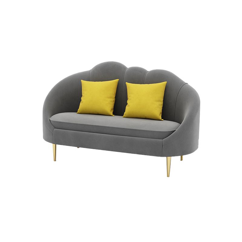 Velvet Sloped Arm Sofa Contemporary Standard Sofa with Sewn Pillow Back Clearhalo 'furn' 'furn_sofas' 'Furniture' 'Living Room Furniture' 'Sofa' 'sofas' 1200x1200_666807b9-2fe5-4938-8fc2-37d97533ed51