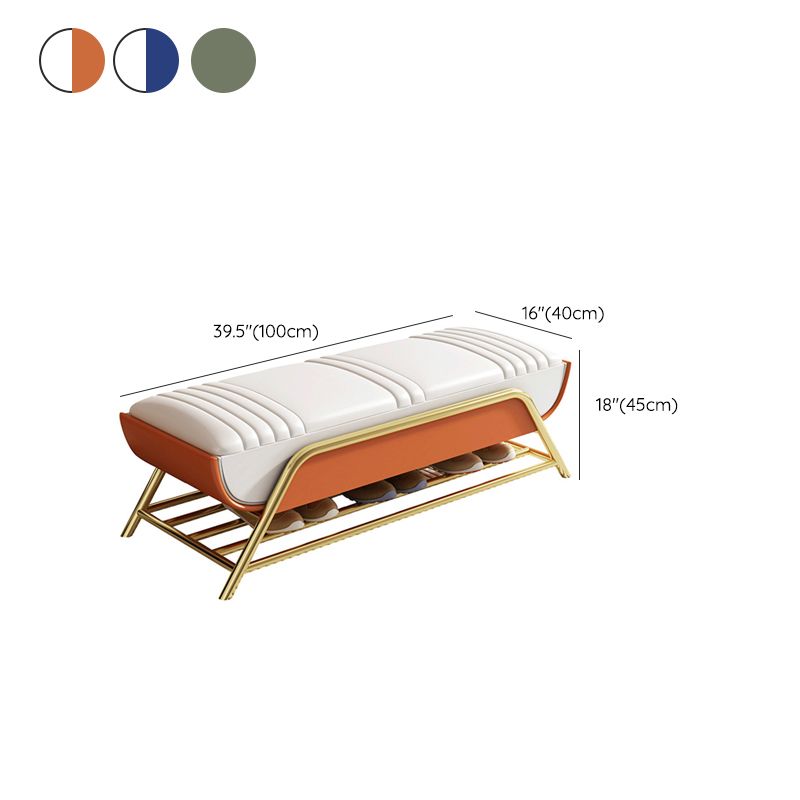 13.65/15.6" W Modern Entryway Bench Cushioned Metal Seating Bench Clearhalo 'Benches' 'Chairs & Seating' 'furn' 'furn_benches' 'Furniture' 'Living Room Furniture' 1200x1200_666856b5-2376-4215-bc78-3a1a225a6a1d