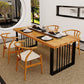 Contemporary Wood Dining Table Rectangle Dining Table with Pedestal Base in Black Clearhalo 'Dining Tables & Seating' 'Dining Tables' 'dining_table' 'furn' 'furn_dining_table' 'Furniture' 'furniture_dining_table' 'Kitchen & Dining Furniture' 'kitchen' 'kitchen_dining_table' 1200x1200_6668bc30-f306-40c3-93de-c737660a96b1