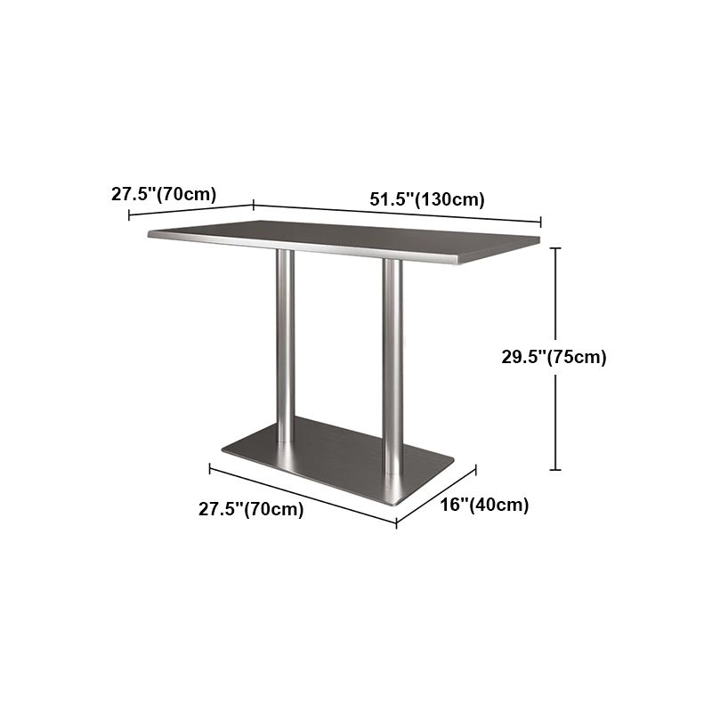 Industrial Style Dining Site Table Stainless Steel Dining Room Collection Clearhalo ' dining_table' 'Dining Tables & Seating' 'Dining Tables' 'furn' 'furn_dining_table' 'Furniture' 'furniture_dining_table' 'Kitchen & Dining Furniture' 'kitchen&dining_furn' 'kitchen' 'kitchen_dining_table' 1200x1200_6669c950-6012-4547-84e4-251cd3005e98