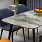 Stone Top Dining Table Contemporary Rectangle Dining Table with 4 Legs in Black