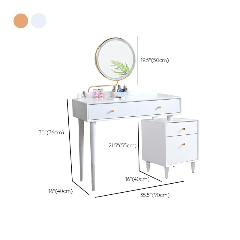 Tocador contemporáneo dormitorio de cerezo espejo iluminado tocador de maquillaje de pie