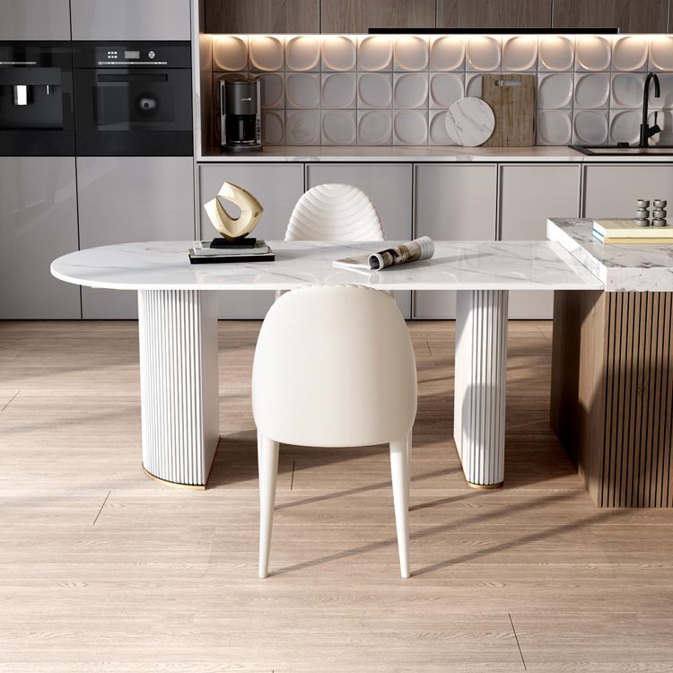 Sintered Stone Top Luxury White Table Table with Double Pedestal Base for Restaurant Clearhalo ' dining_table' 'Dining Tables & Seating' 'Dining Tables' 'furn' 'furn_dining_table' 'Furniture' 'furniture_dining_table' 'Kitchen & Dining Furniture' 'kitchen&dining_furn' 'kitchen' 'kitchen_dining_table' 1200x1200_666a82ec-d8bd-469b-b4bd-01291796b3ef