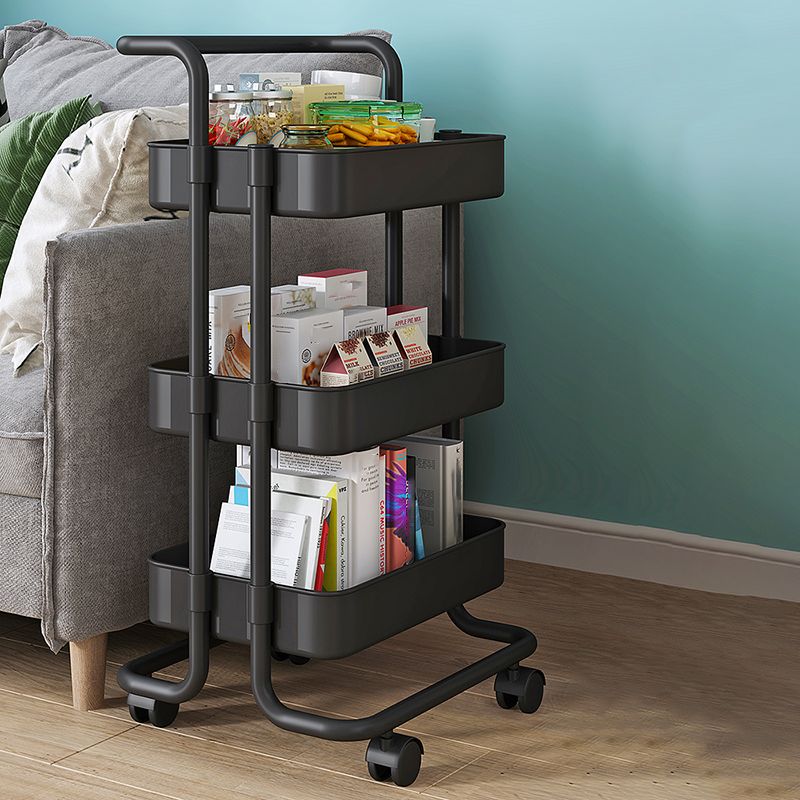 Open Industrial Etagere Bookshelf Steel Frame Plastic Shelf Bookshelf with Caster Wheels Clearhalo 'Bookcases' 'furn' 'furn_bookcases' 'Furniture' 'furniture_bookcases' 'Office Furniture' 1200x1200_666bb5cc-48b5-4216-8fb6-f2024e39acfa