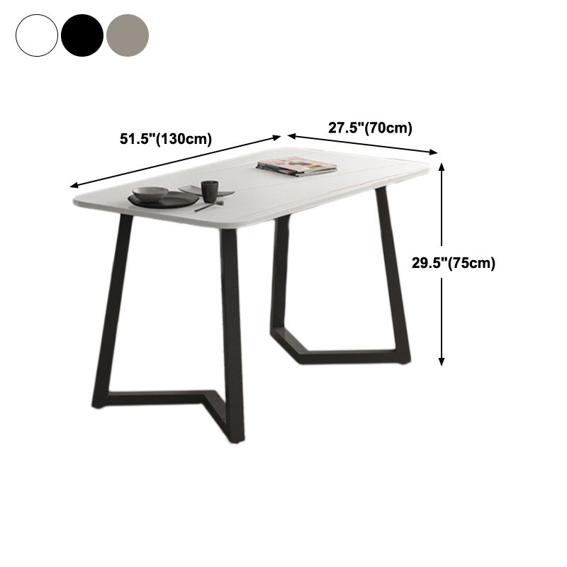Industrial Style Dining Table Sintered Stone Rectangle Table for Home Clearhalo 'Dining Tables & Seating' 'Dining Tables' 'dining_table' 'furn' 'furn_dining_table' 'Furniture' 'Kitchen & Dining Furniture' 1200x1200_666cce97-97b3-48cd-bc4e-fdecedac779f