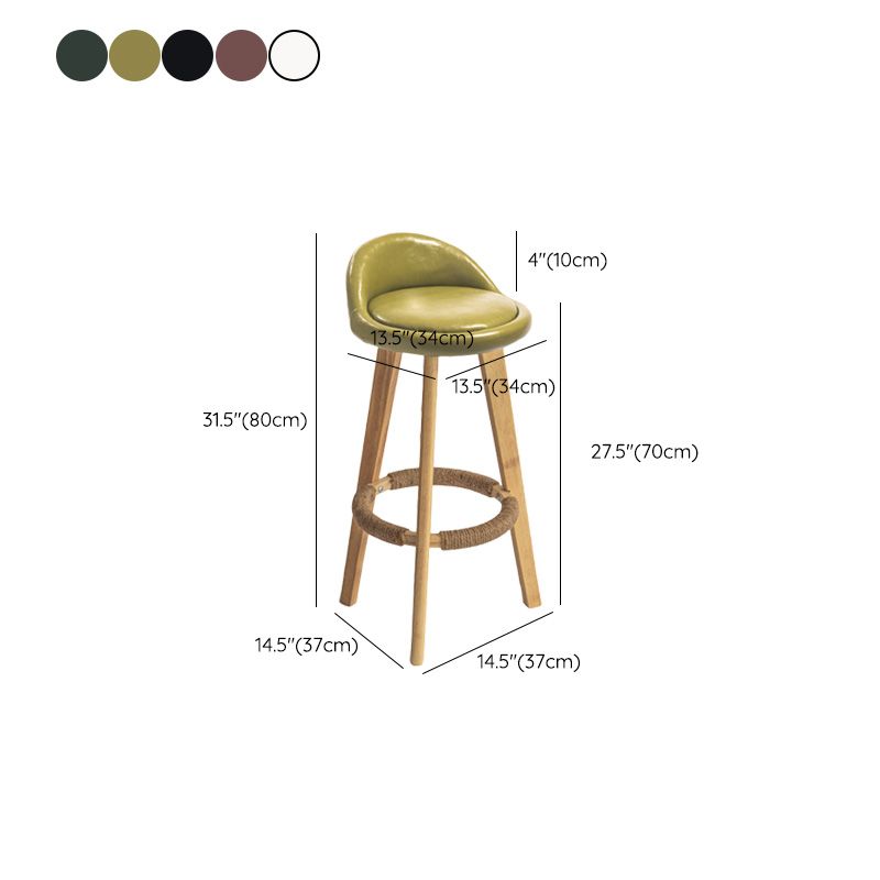 Nordic Armless Backrest Counter Stool Rubber Wood Bar Stool with Pedal Clearhalo 'Bar Furniture' 'Bar Stools' 'bar_stools' 'furn' 'furn_bar_stools' 'Furniture' 'Kitchen & Dining Furniture' 1200x1200_666ce753-11fc-4e8f-949f-b5e3ddb65e57