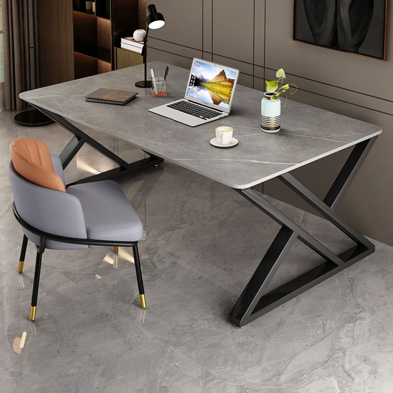 Stein rechteckiger Schreibtisch Industrial 29,53 "hoher Büroschreibtisch mit Schlittenbasis