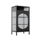 Modern Curio Cabinet Glass Doors Metal Display Cabinet with Doors for Dining Room