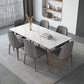 Medieval Modern 4 Legs Dining Table Stone Table for Dining Room Clearhalo 'Dining Tables & Seating' 'Dining Tables' 'dining_table' 'furn' 'furn_dining_table' 'Furniture' 'Kitchen & Dining Furniture' 1200x1200_6672cac2-1dba-495a-9790-48ce1c0ed660