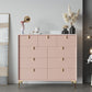 Tavolo da sideboard in legno massiccio rosa Server da pranzo moderno con cassetti