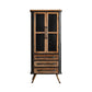 Black Metal Display Stand Glass Doors Traditional Curio Cabinet Clearhalo 'Display & China Cabinets' 'display_china_cabinets' 'furn' 'furn_display_china_cabinets' 'Furniture' 'Kitchen & Dining Furniture' 1200x1200_6674a204-acee-41f1-945b-d277e5342a8b