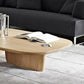 Table basse scandinave en bois massif avec 2 pieds et plateau rectangulaire