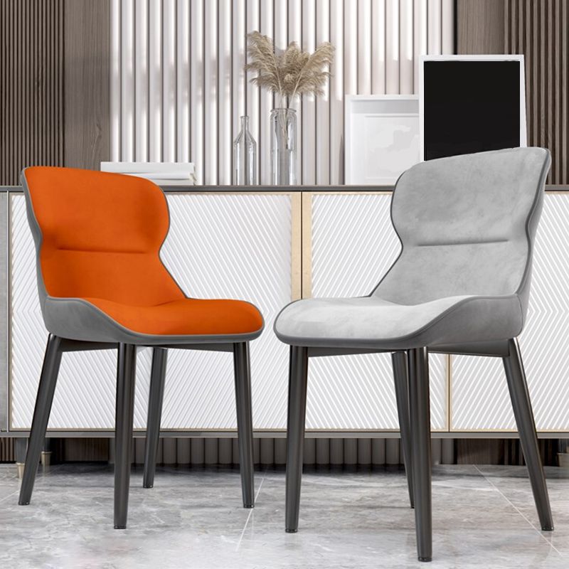 Contemporary Indoor Arm Chair Wingback Upholstered Metal Dining Room Chair Clearhalo ' kitchen&dining_furn' 'Dining Chairs' 'Dining Tables & Seating' 'dining_chair' 'furn' 'furn_dining_chair' 'Furniture' 'furniture_dining_chair' 'Kitchen & Dining Furniture' 'kitchen' 1200x1200_6676175d-34dc-4acc-b975-426649bd32eb