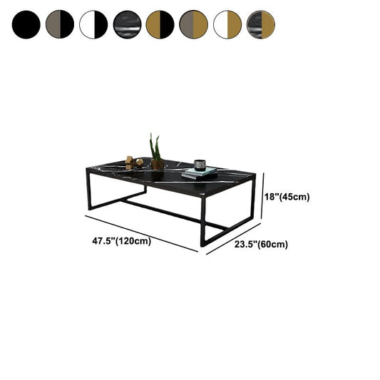 17.7" Tall Modern Steel Trestle Base Rectangular Wood Top Coffee Table Clearhalo 'Coffee & Accent Tables' 'Coffee Tables' 'coffee_tables' 'furn' 'furn_coffee_tables' 'Furniture' 'furniture_coffee_tables' 'Living Room Furniture' 1200x1200_6676a43e-09b9-49f2-b956-c11170989421