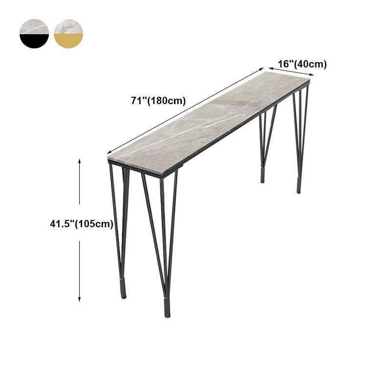 Modern Marble Pub Table with Rectangle Table Top Legs Table - 42" H Clearhalo 'Bar Furniture' 'Bar Tables' 'bar_tables' 'furn' 'furn_bar_tables' 'Furniture' 'furniture_bar_tables' 'Kitchen & Dining Furniture' 1200x1200_66771923-dec9-4202-8373-67f8b3a24d1d