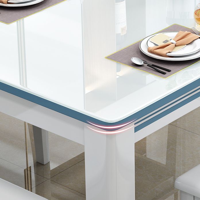 1/5/7 pezzi tavolo da pranzo e sedia set con legno massiccio e in bianco