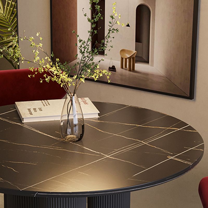 Round Shape Two-Color Dining Table Sintered Stone Table Contemporary with 3 Legs Clearhalo ' dining_table' 'Dining Tables & Seating' 'Dining Tables' 'furn' 'furn_dining_table' 'Furniture' 'furniture_dining_table' 'Kitchen & Dining Furniture' 'kitchen&dining_furn' 'kitchen' 'kitchen_dining_table' 1200x1200_6677f019-090b-421d-9747-bec3fac13d68