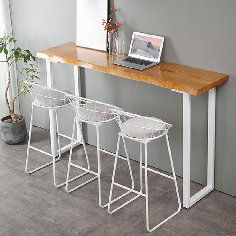 Contemporary Pub Table with Sled Rectangle Pine Wood Top Bar Table Clearhalo 'Bar Furniture' 'Bar Tables' 'bar_tables' 'furn' 'furn_bar_tables' 'Furniture' 'Kitchen & Dining Furniture' 1200x1200_667914b2-90ce-4ad1-a1eb-97a4b2817ef9