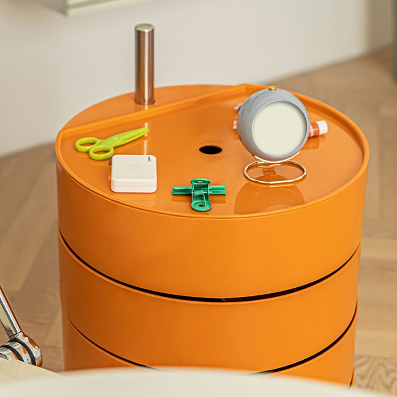 5 estantes Mesa nocturna contemporánea Redonda de noche, 27.6 "de alto