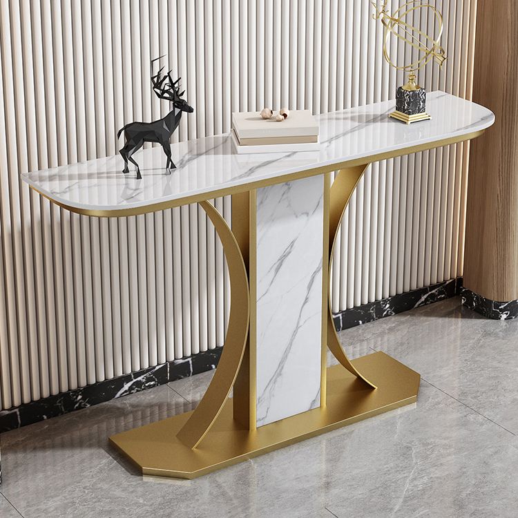 Tabella della console in pietra larga 11,8 "Tabella resistenti a mezza luna tavolino