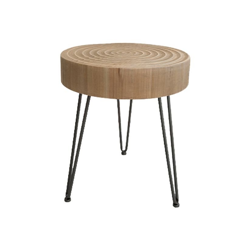 Round Sold Wooden Coffee Table with Black Base and Brone Top Clearhalo 'Coffee & Accent Tables' 'Coffee Tables' 'coffee_tables' 'furn' 'furn_coffee_tables' 'Furniture' 'Living Room Furniture' 1200x1200_667b25fb-9b35-4d99-ae15-96db3499ca91
