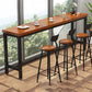 Modern Bar Stool and Table Set 1/5 Pcs Rectangle Bar Table and Upholstered Stools