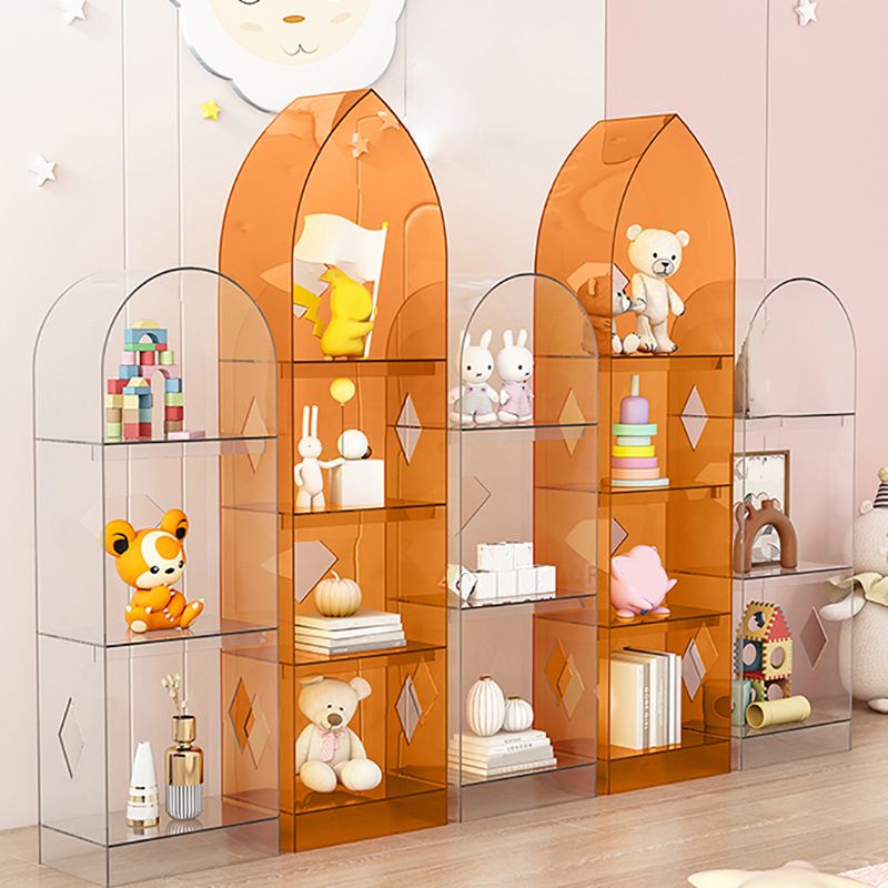 Glam Bookcase Standard Acrylic Closed Back Bookshelf in Burnish