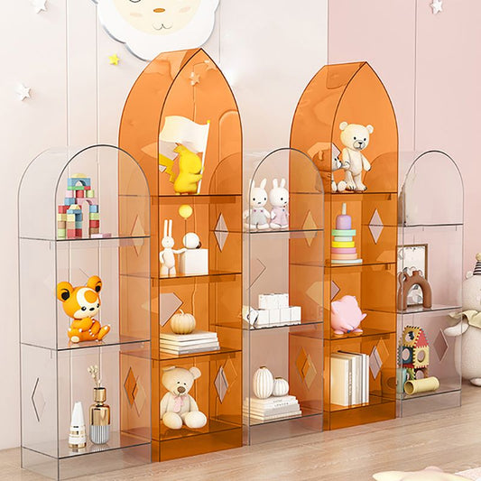 Glam Bookcase Standard Acrylic Closed Back Bookshelf in Burnish