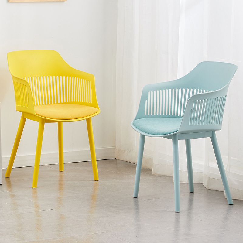 Sedia a braccio di plastica contemporaneo a pala posteriore cucina sedia sala da pranzo