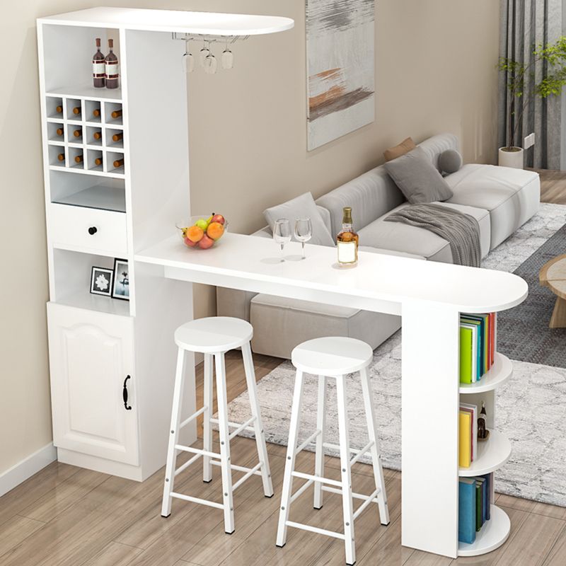 Modern Rectangle Wood Counter Table 3 Pieces Bar Table Set for Living Room Clearhalo 'Bar Furniture' 'furn' 'furn_home_bar_bar_sets' 'Furniture' 'Home Bars & Bar Sets' 'home_bar_bar_sets' 'Kitchen & Dining Furniture' 1200x1200_667f22a1-2501-42f3-8153-26c9642cfed7