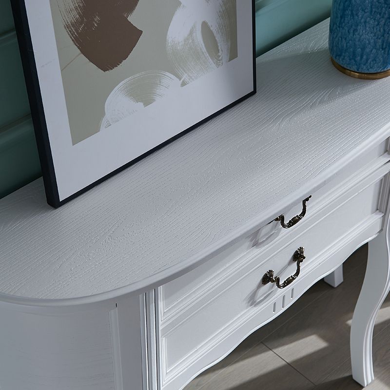 Mid-Century Modern 2-Drawer 4 Legs Rubbered Wood Half Moon Console Clearhalo 'Console Tables' 'console_tables' 'Entry & Mudroom Furniture' 'furn' 'furn_console_tables' 'Furniture' 1200x1200_6680e4dd-7597-4f17-8139-d799a4d71114