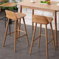 Indoor Oak Solid Wood Bar Stool Modern Armless Low Back Stool
